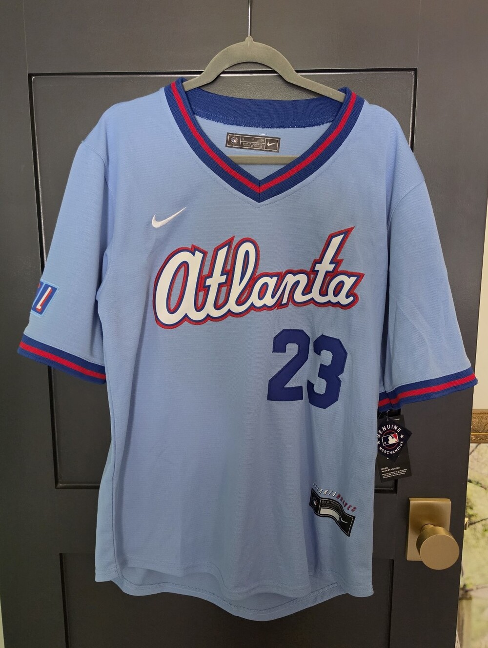 Nike Atlanta Braves City Connect Light Blue Baseball Jersey - #23 Michael Harris